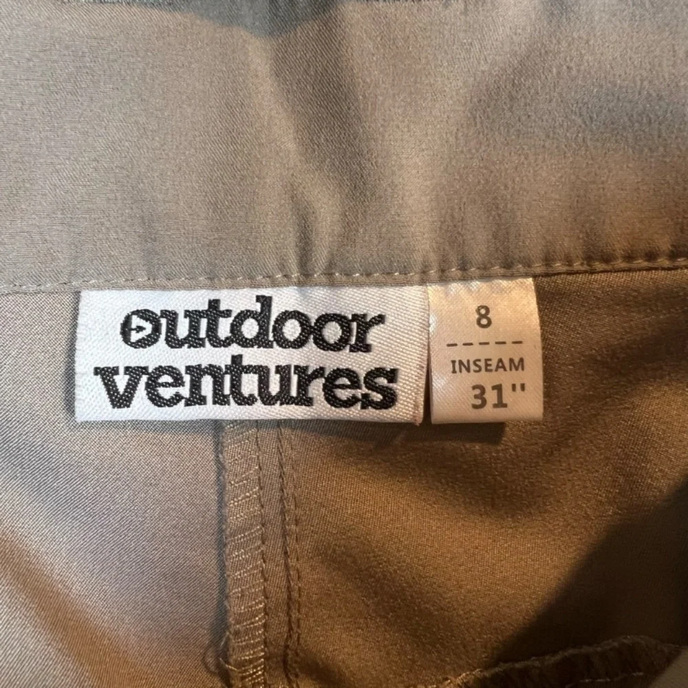 Outdoor Ventures Convertible Hiking Pants Shorts Tan Zip Off UPF Minimalist Sz 8